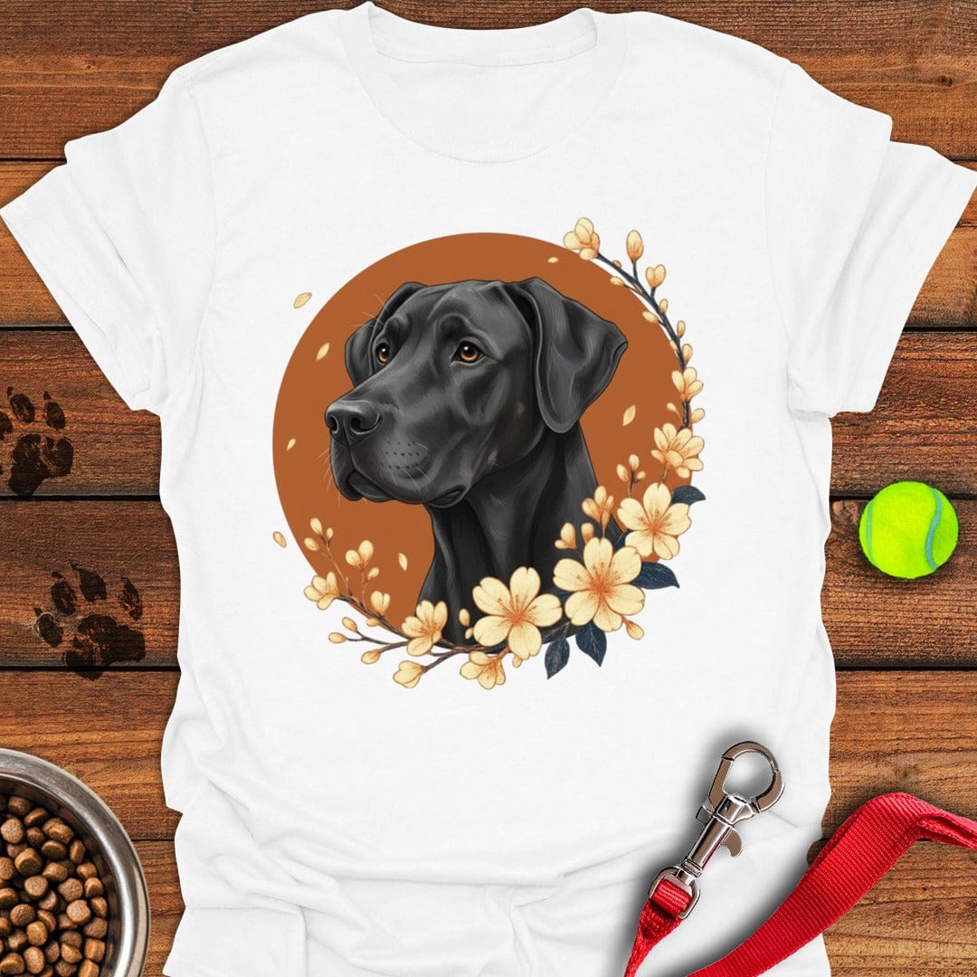 Black Great Dane Flowers White