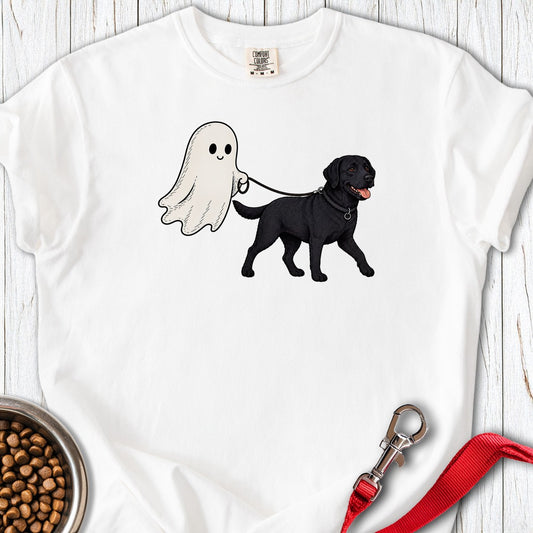 Black Lab Ghost Halloween Premium Tee White