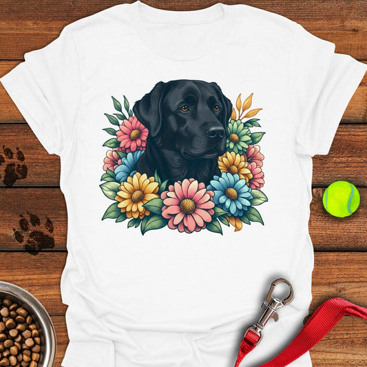 Black labrador Flower White