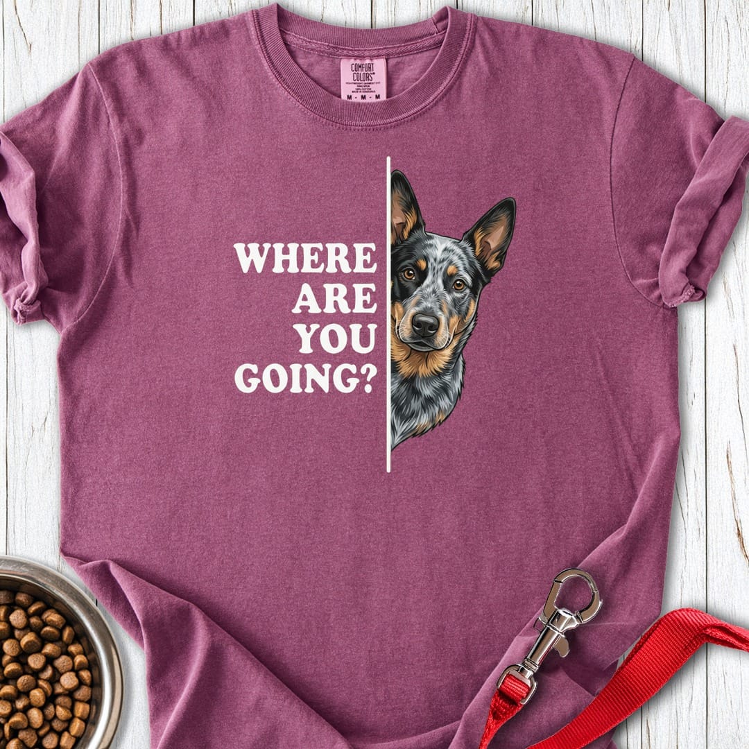 Blue Heeler Following Premium Tee Berry