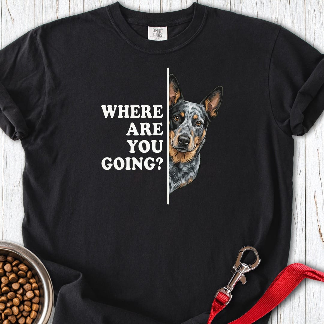 Blue Heeler Following Premium Tee Black