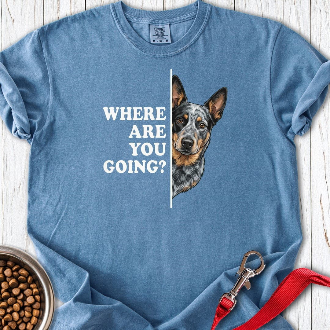 Blue Heeler Following Premium Tee Blue Jean