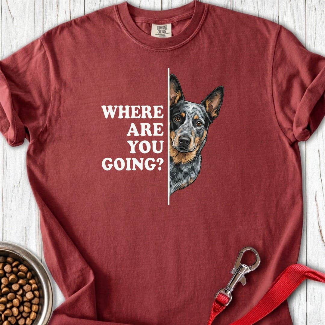 Blue Heeler Following Premium Tee Brick