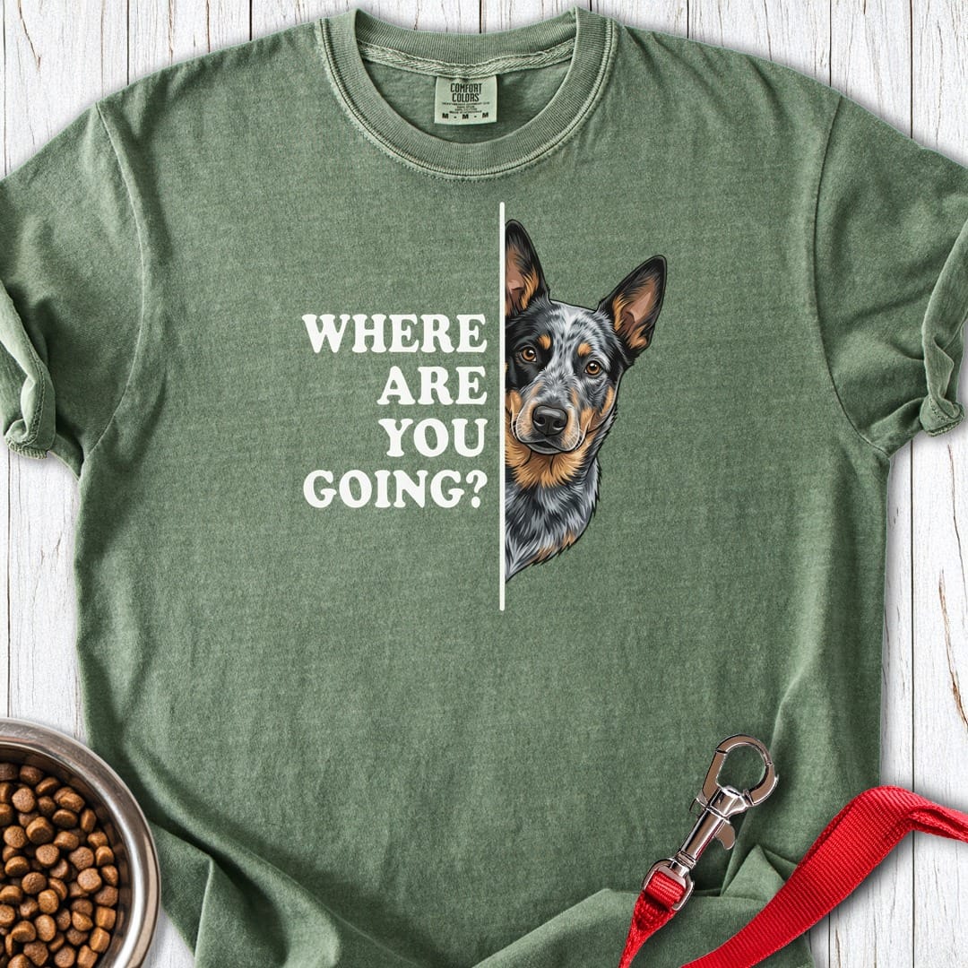 Blue Heeler Following Premium Tee Moss