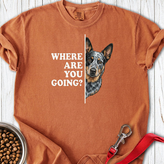 Blue Heeler Following Premium Tee Yam