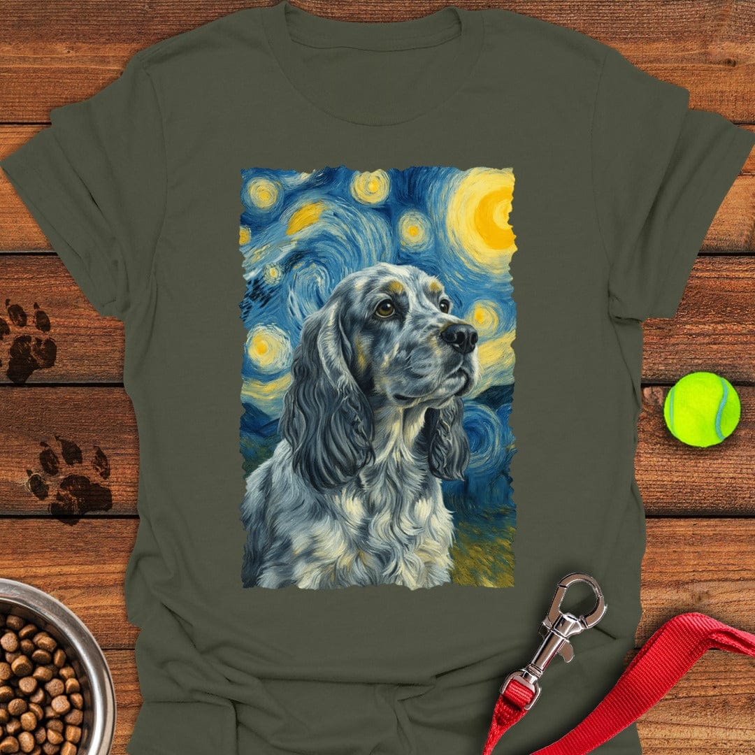 Blue Roan Cocker Spaniel Starry Night Military Green