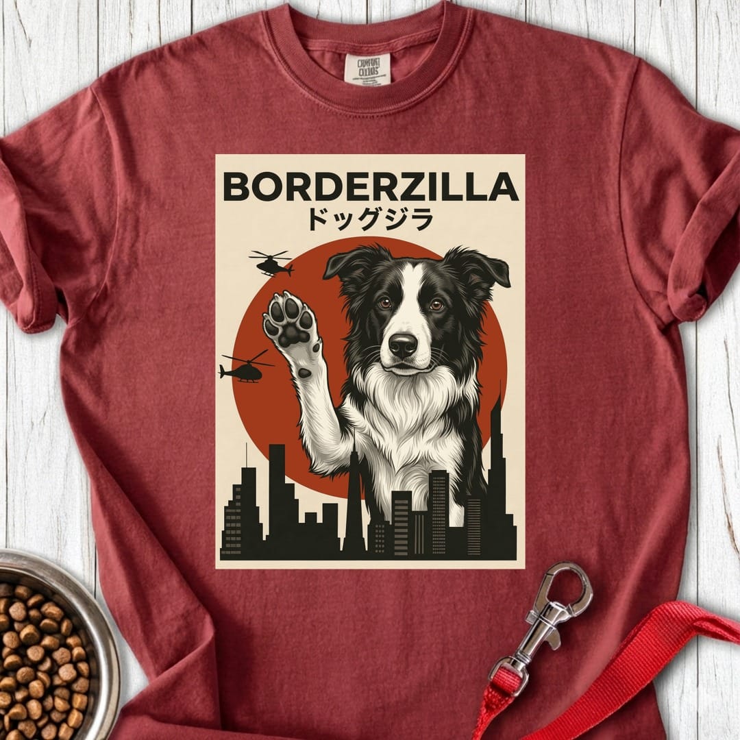 Border Collie Borderzilla Premium Tee Brick