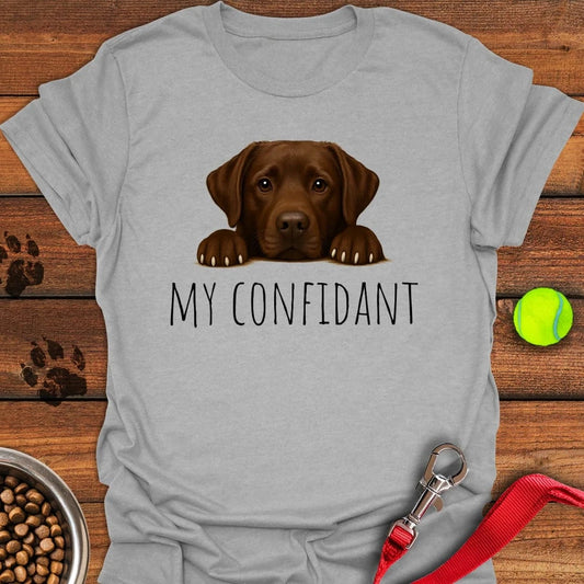 My Confidant Chocolate Labrador T-Shirt Sport Grey