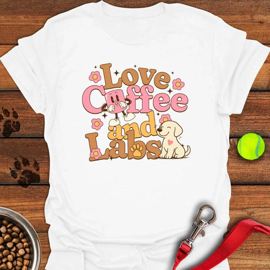 Love Coffee and Labs T-Shirt White