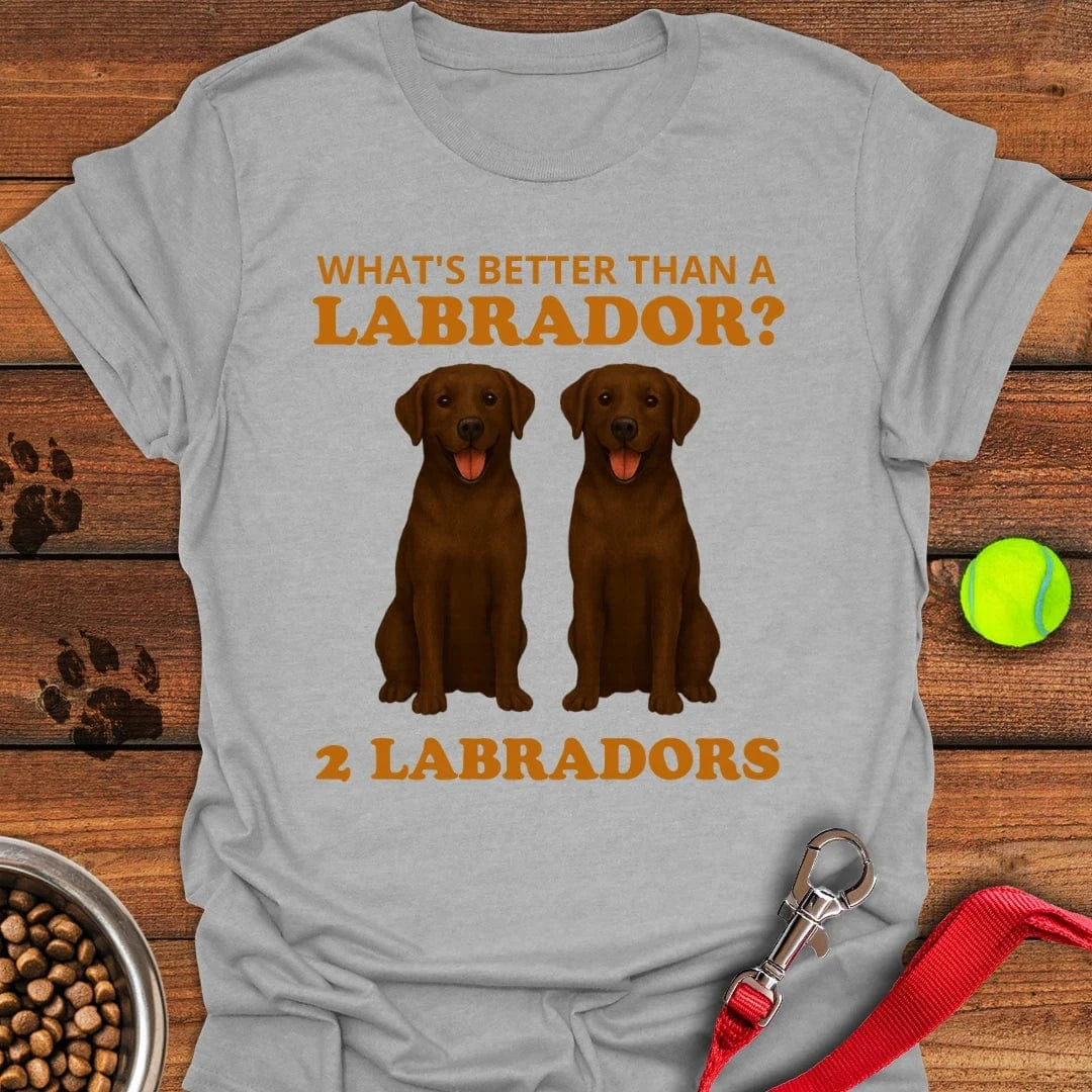 Funny Two Chocolate Labradors T-Shirt Sport Grey