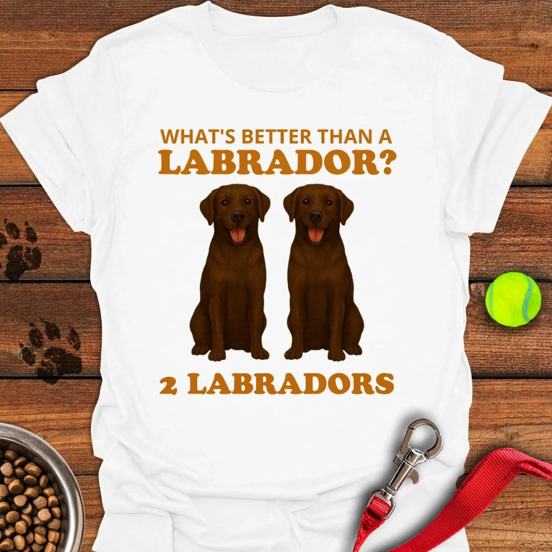 Funny Two Chocolate Labradors T-Shirt White