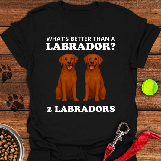 Funny Two Fox Red Labradors T-Shirt Black
