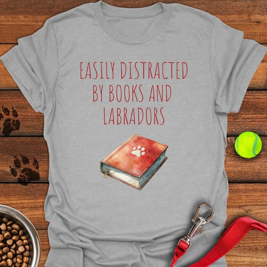 Books & Labradors T-Shirt Sport Grey