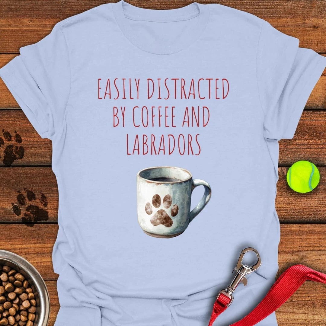 Coffee & Labradors T-Shirt Light Blue