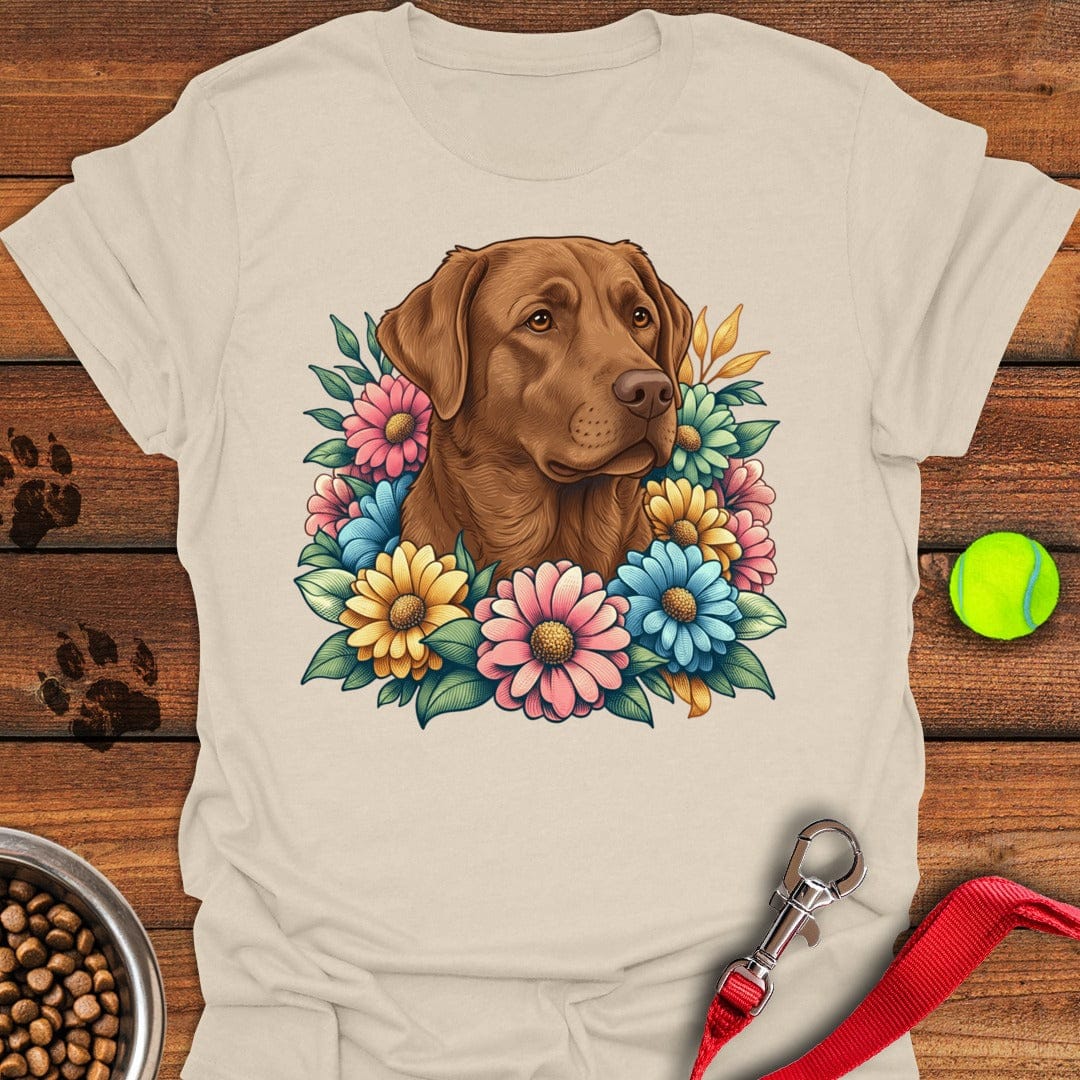 Chocolate Lab Flowers Natural