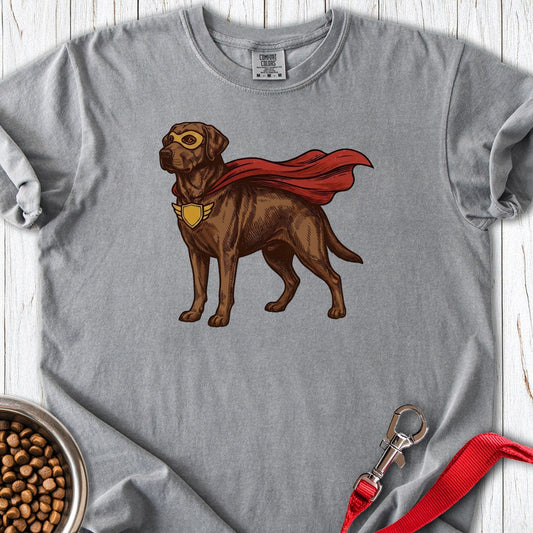 Chocolate Lab Superhero Premium Tee Grey