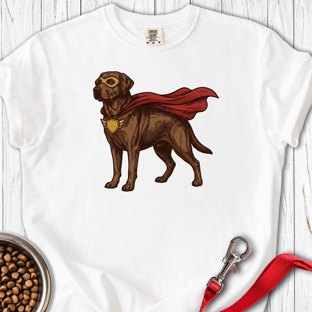 Chocolate Lab Superhero Premium Tee White