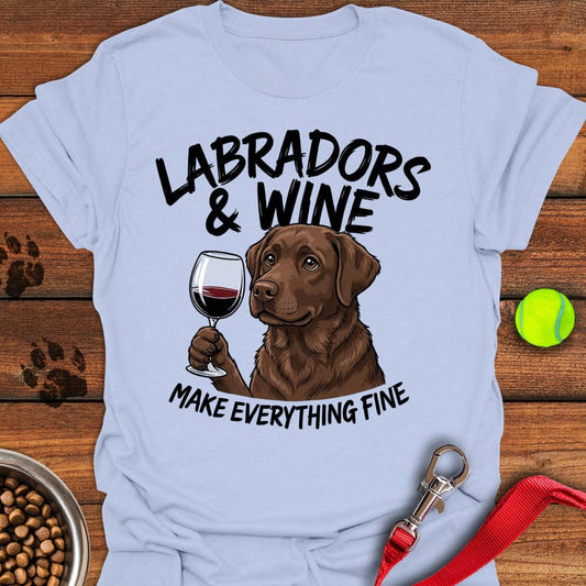 Chocolate Lab & Wine Light Blue
