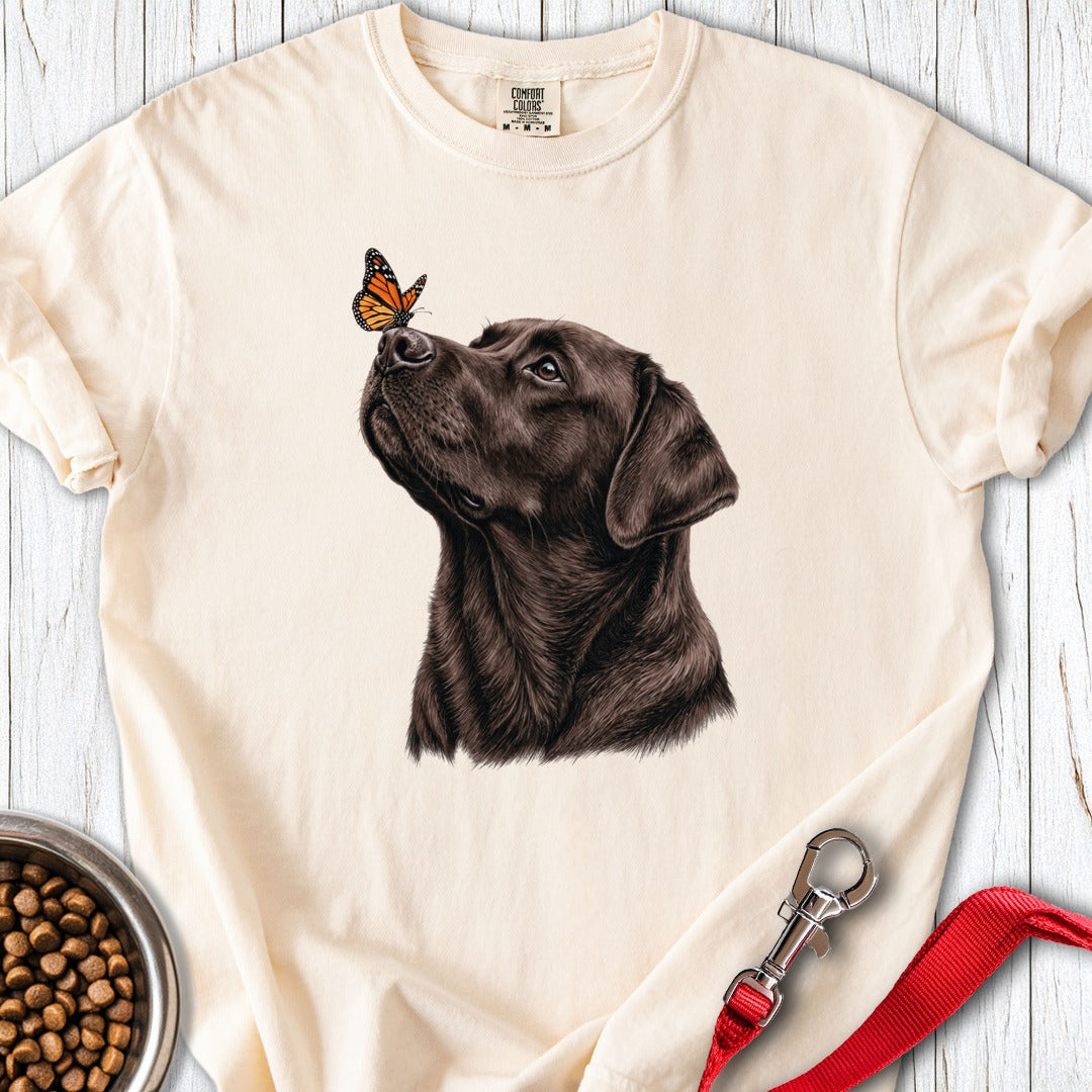 Chocolate Labrador Butterfly Premium Tee Ivory