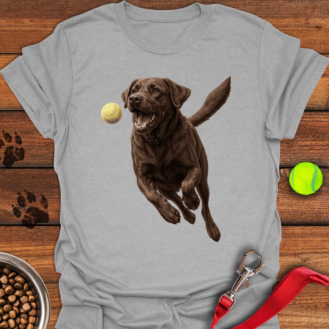 Chocolate Labrador Running Sport Grey