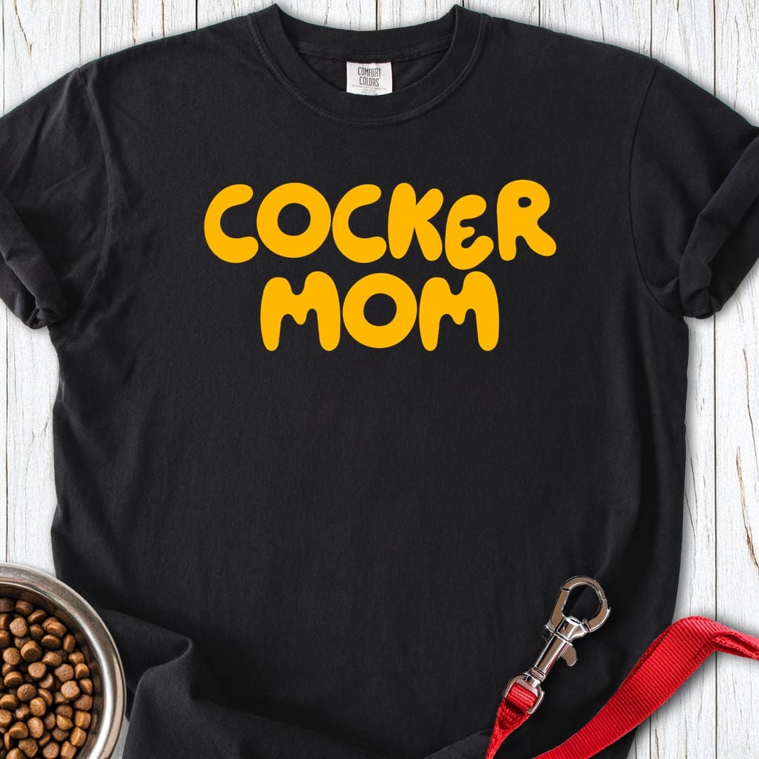 Cocker Mom Premium Tee Black
