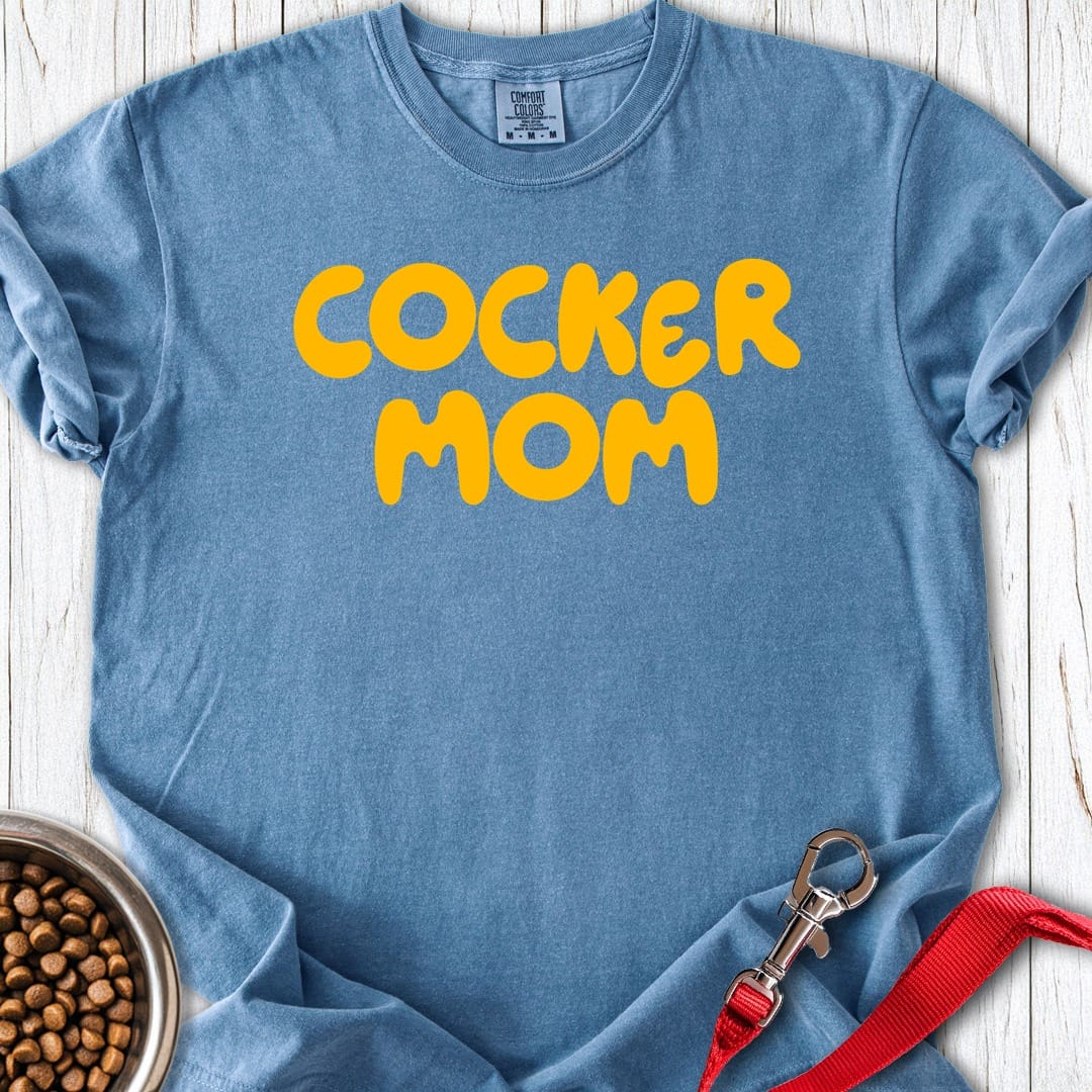Cocker Mom Premium Tee Blue Jean