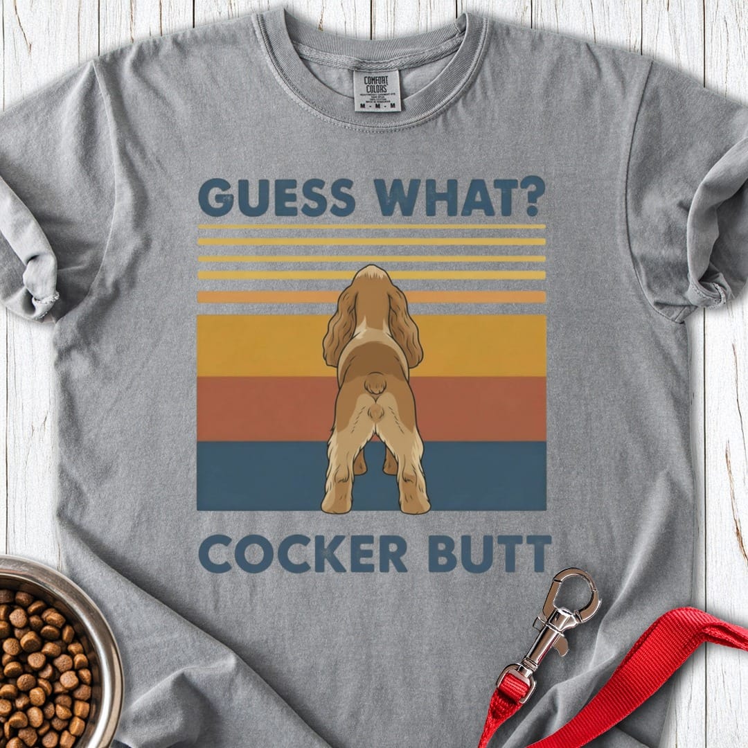 Cocker Spaniel Butt Premium Tee Grey