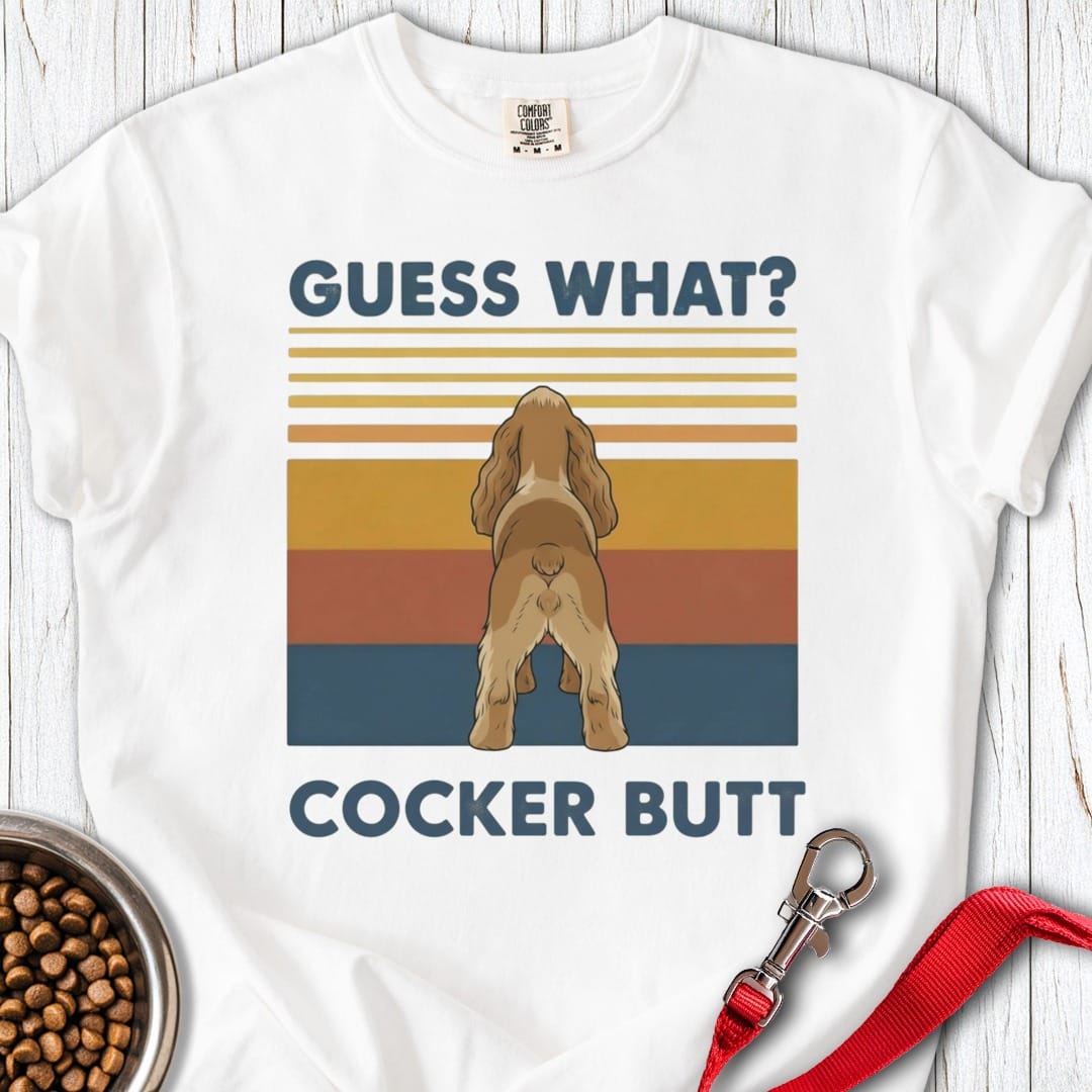 Cocker Spaniel Butt Premium Tee White