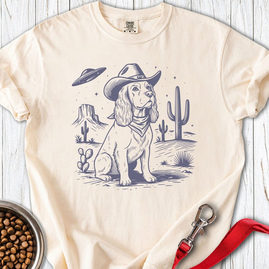 Cocker Spaniel Cowboy Premium Tee Ivory
