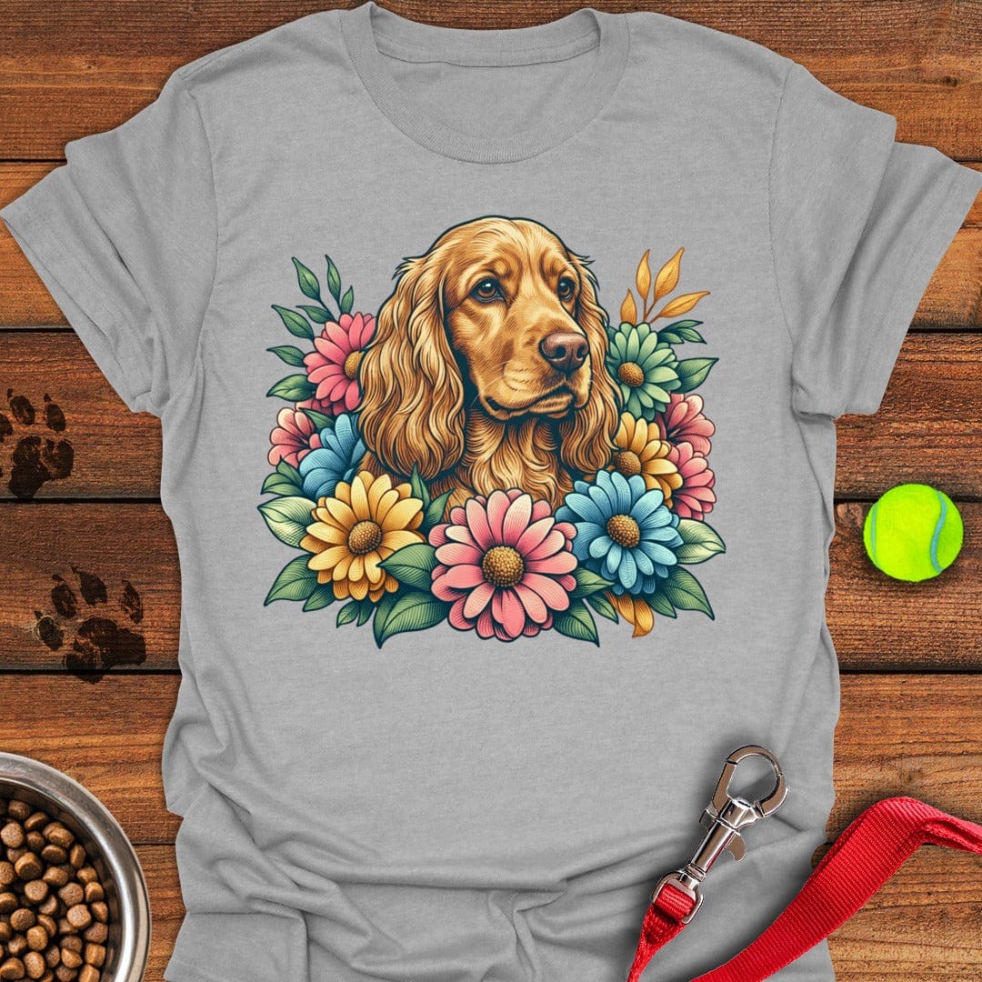 Cocker Spaniel Floral Sport Grey