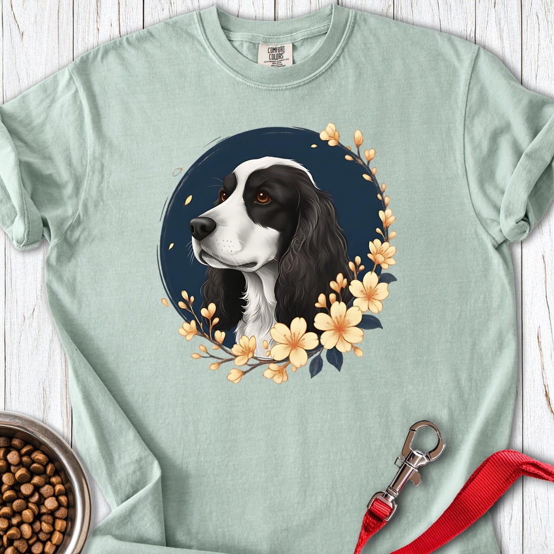Cocker Spaniel Flowers Premium Tee Bay