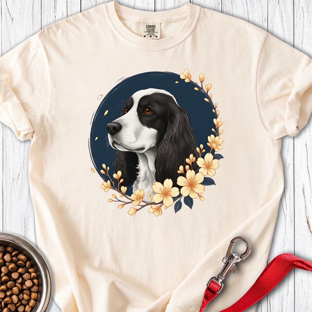 Cocker Spaniel Flowers Premium Tee Ivory