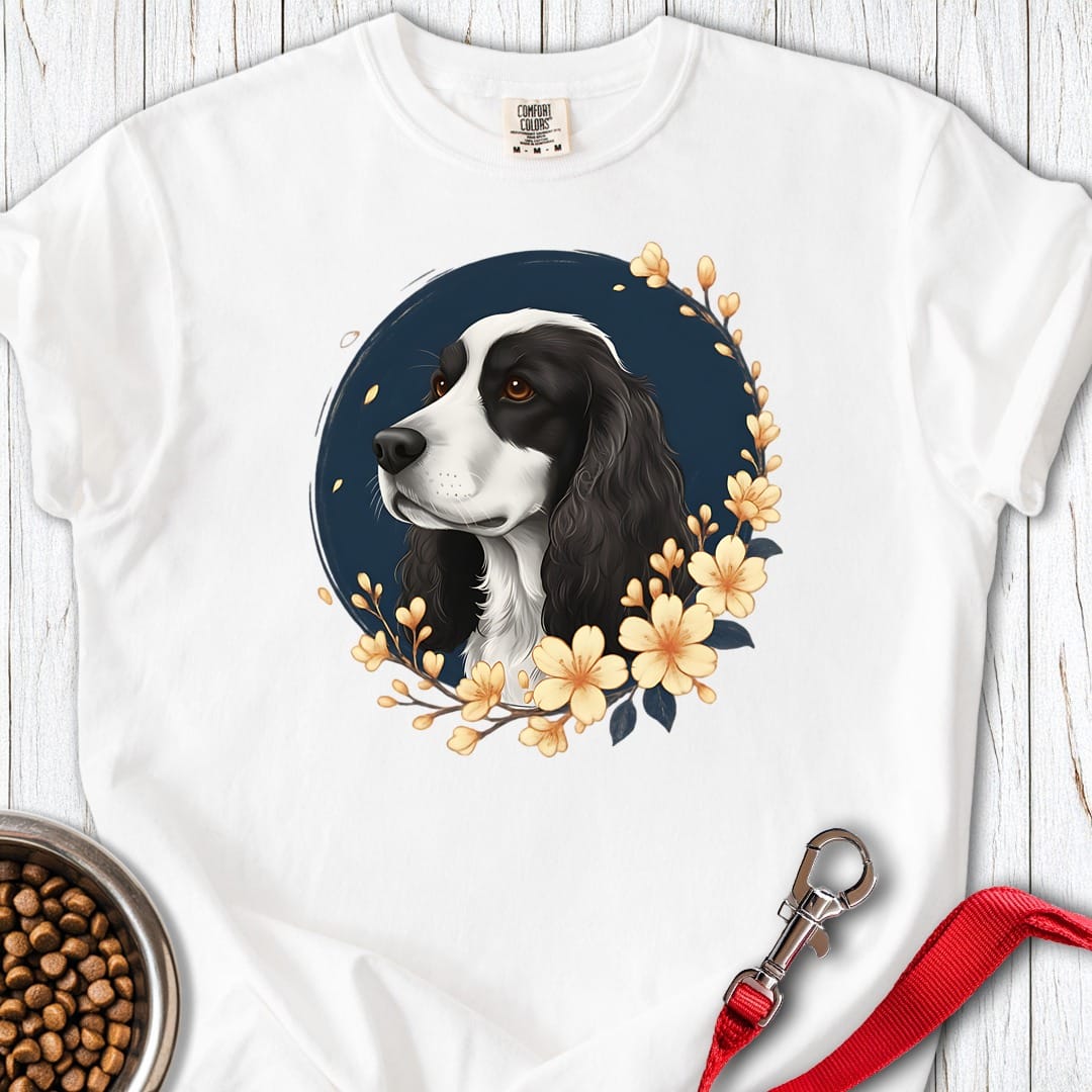Cocker Spaniel Flowers Premium Tee White