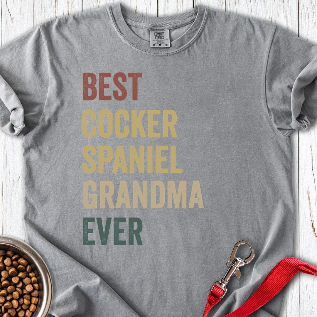 Cocker Spaniel Grandma Premium Tee Grey