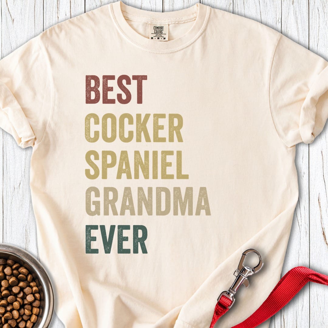 Cocker Spaniel Grandma Premium Tee Ivory