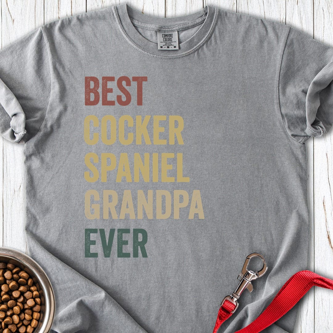 Cocker Spaniel Grandpa Premium Tee Grey