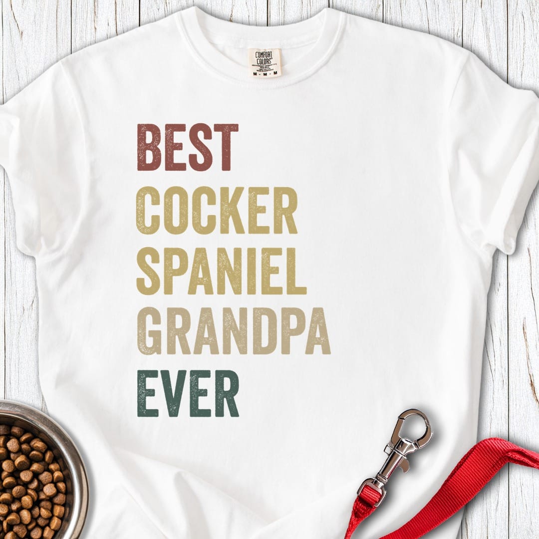 Cocker Spaniel Grandpa Premium Tee White