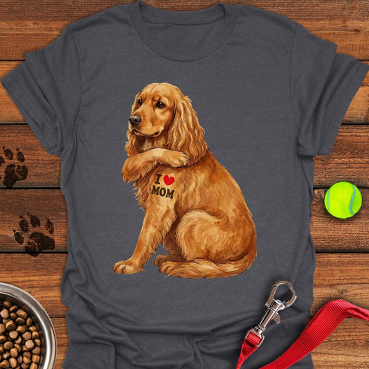 Cocker Spaniel I Love Mom Dark Heather