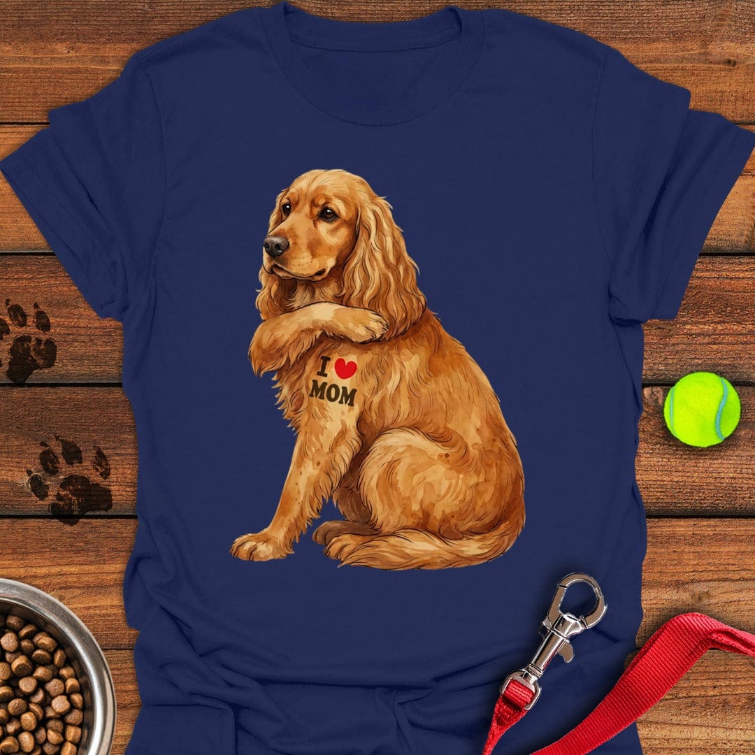 Cocker Spaniel I Love Mom Navy