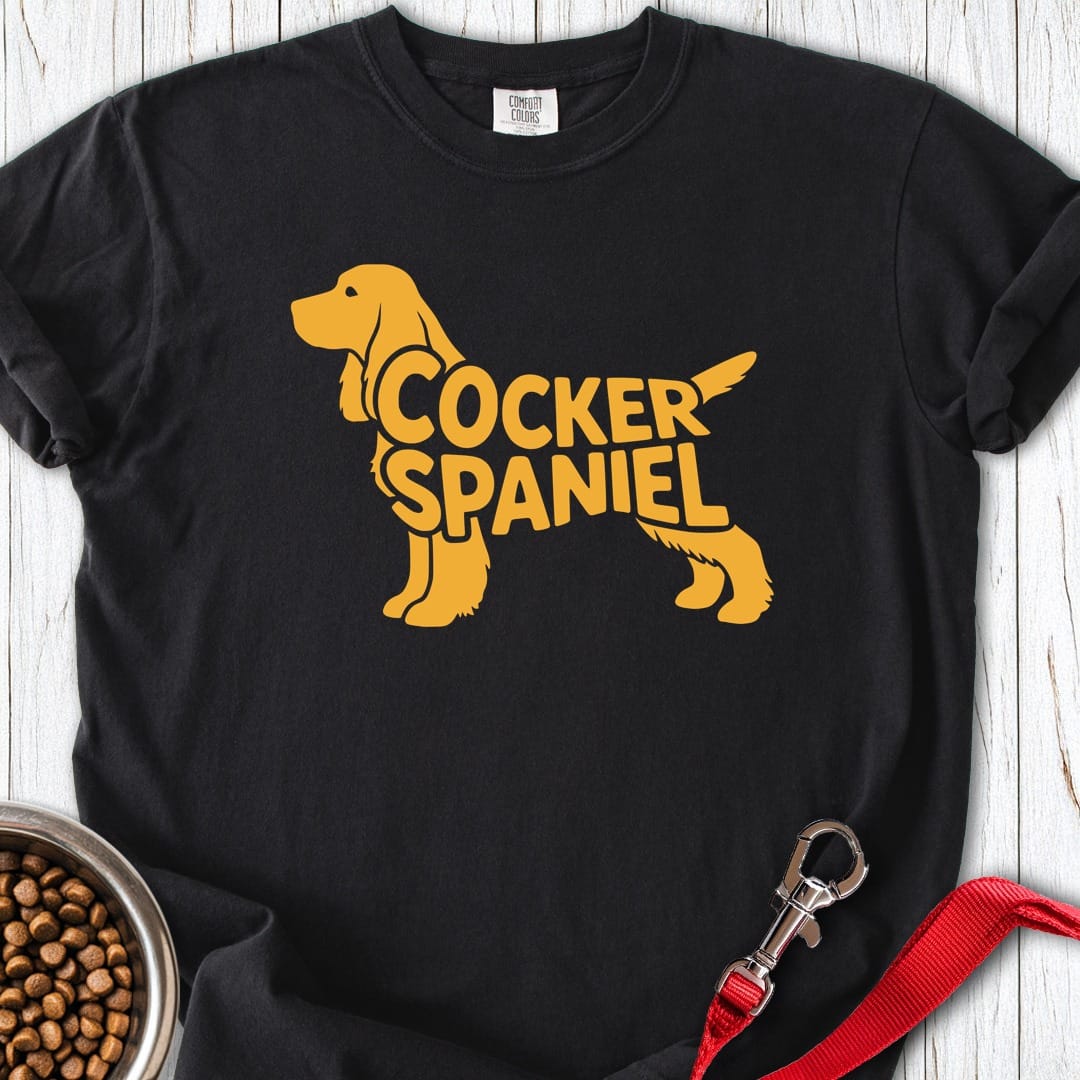 Cocker Spaniel Retro Premium Tee Black