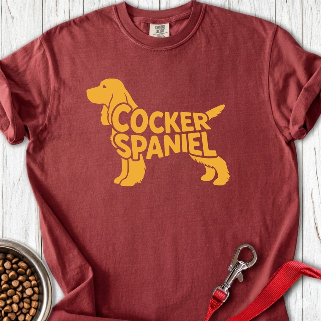 Cocker Spaniel Retro Premium Tee Brick