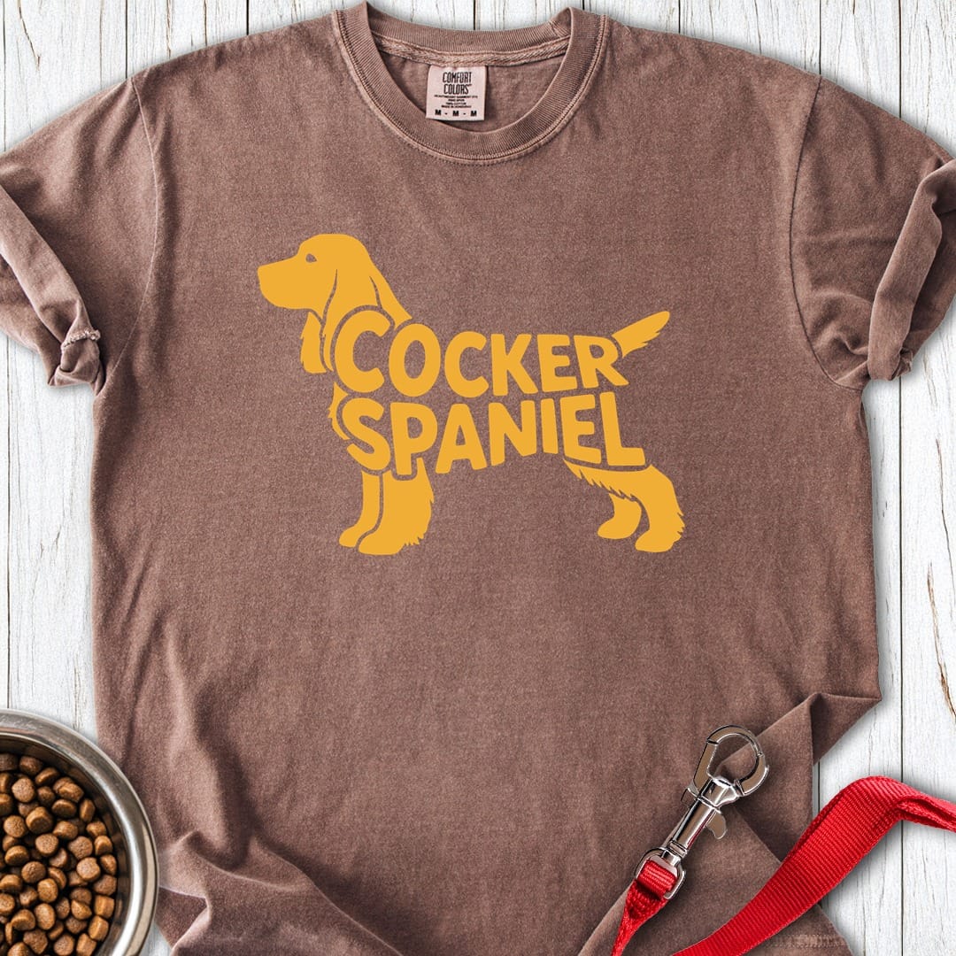 Cocker Spaniel Retro Premium Tee Espresso