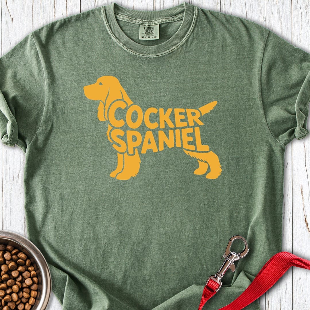 Cocker Spaniel Retro Premium Tee Moss