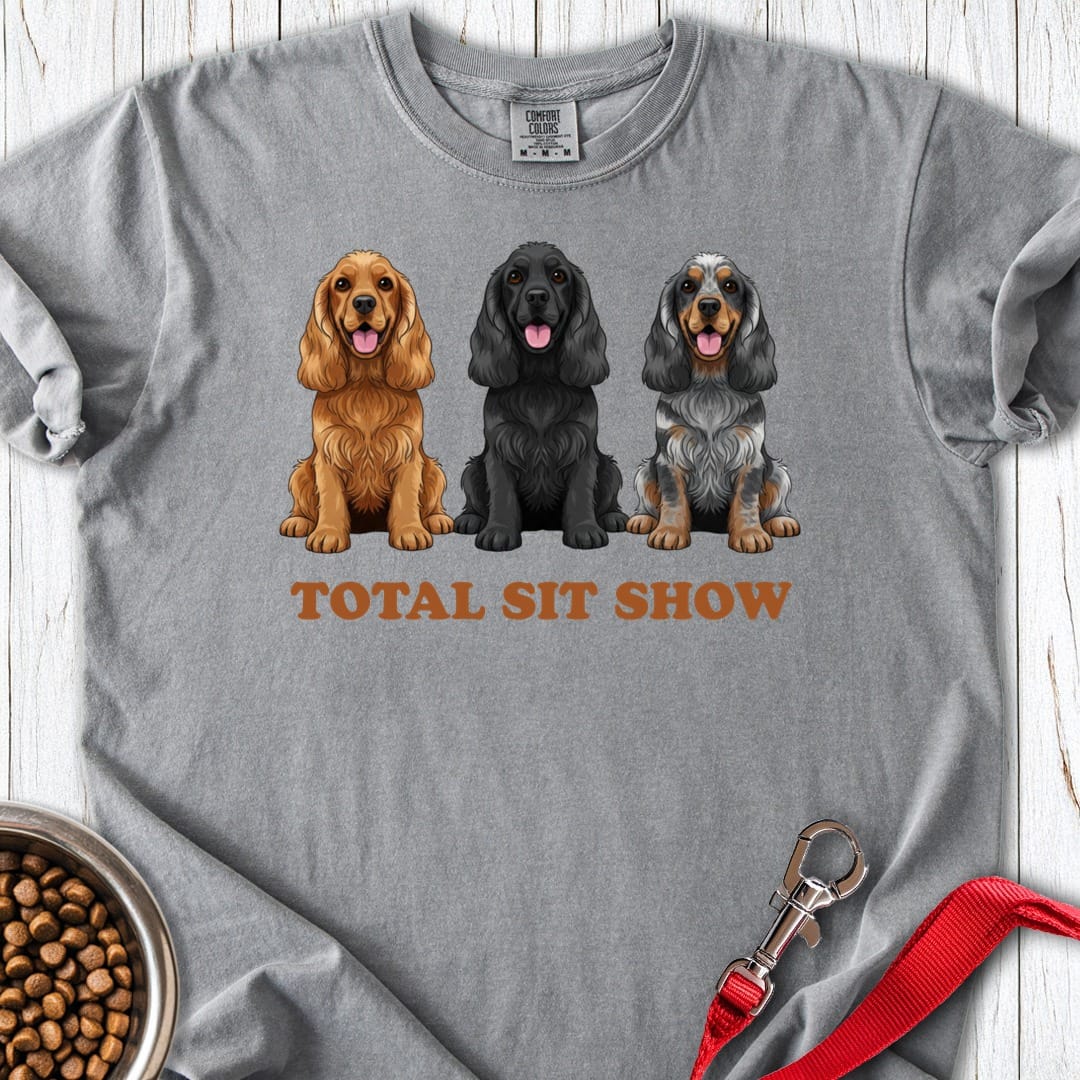 Cocker Spaniel Sit Show Premium Tee Grey