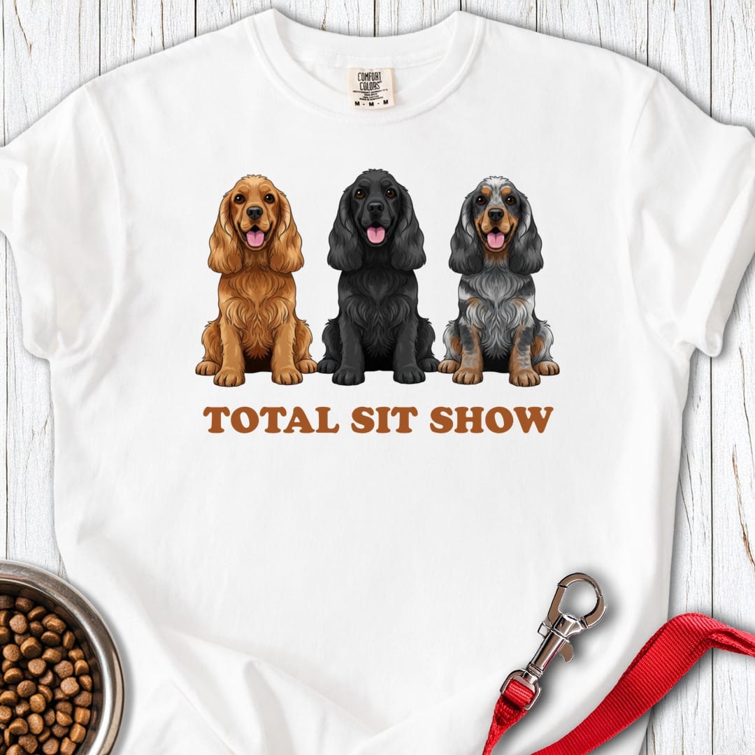 Cocker Spaniel Sit Show Premium Tee White