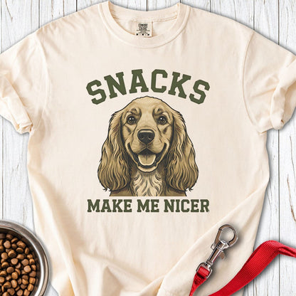 Cocker Spaniel Snacks Premium Tee Ivory