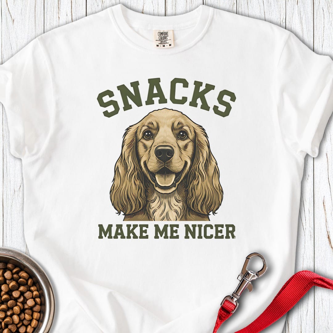 Cocker Spaniel Snacks Premium Tee White