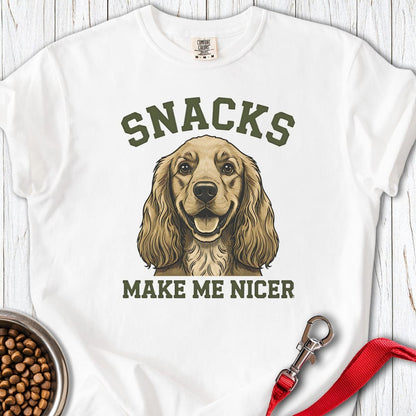 Cocker Spaniel Snacks Premium Tee White
