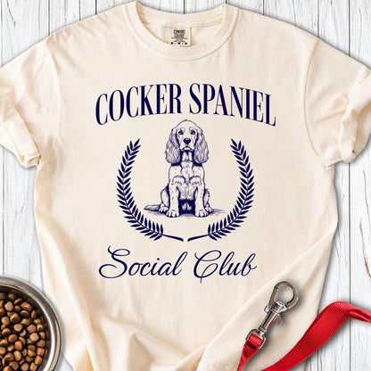 Cocker Spaniel Social Club Premium Tee Ivory