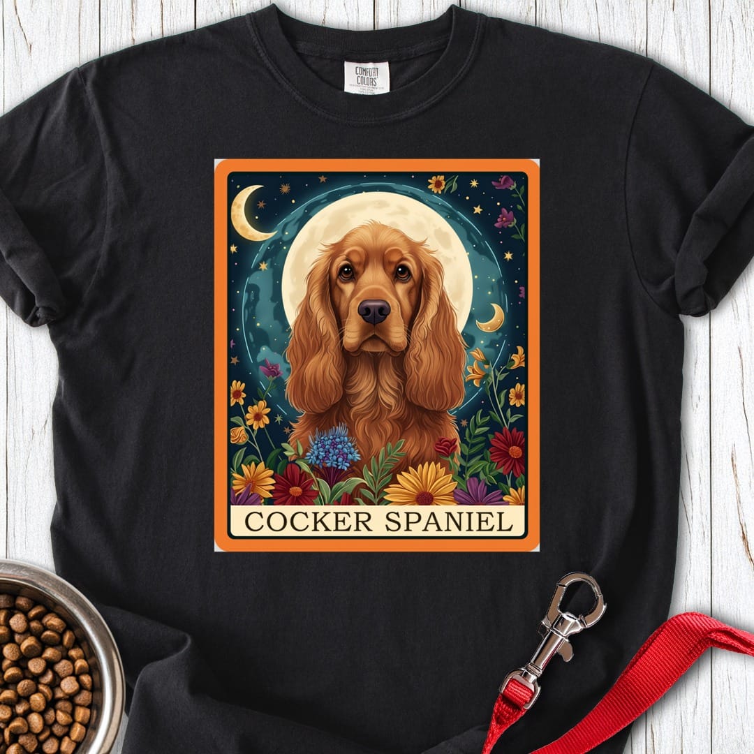 Cocker Spaniel Tarot Premium Tee Black